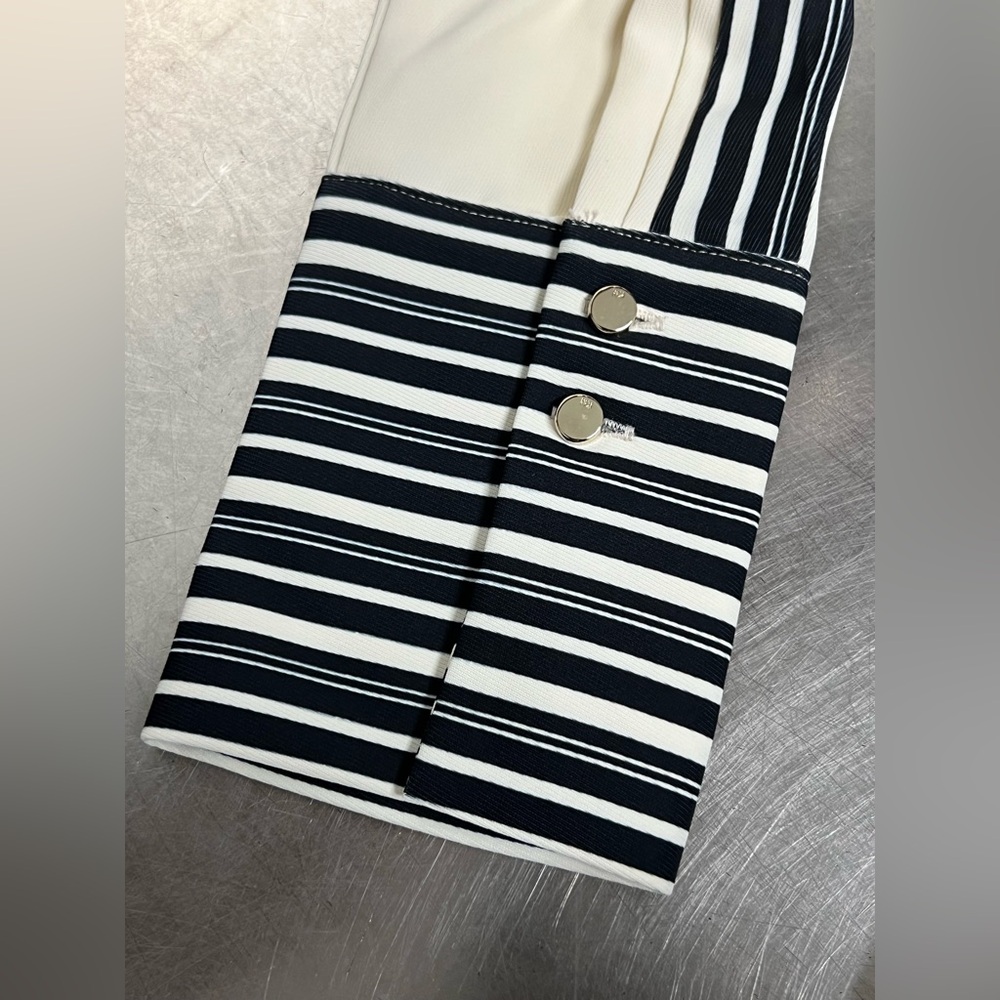 Karen Millen Cream Midi Shirtdress with Black Stripe Trim - Picture 5 of 16